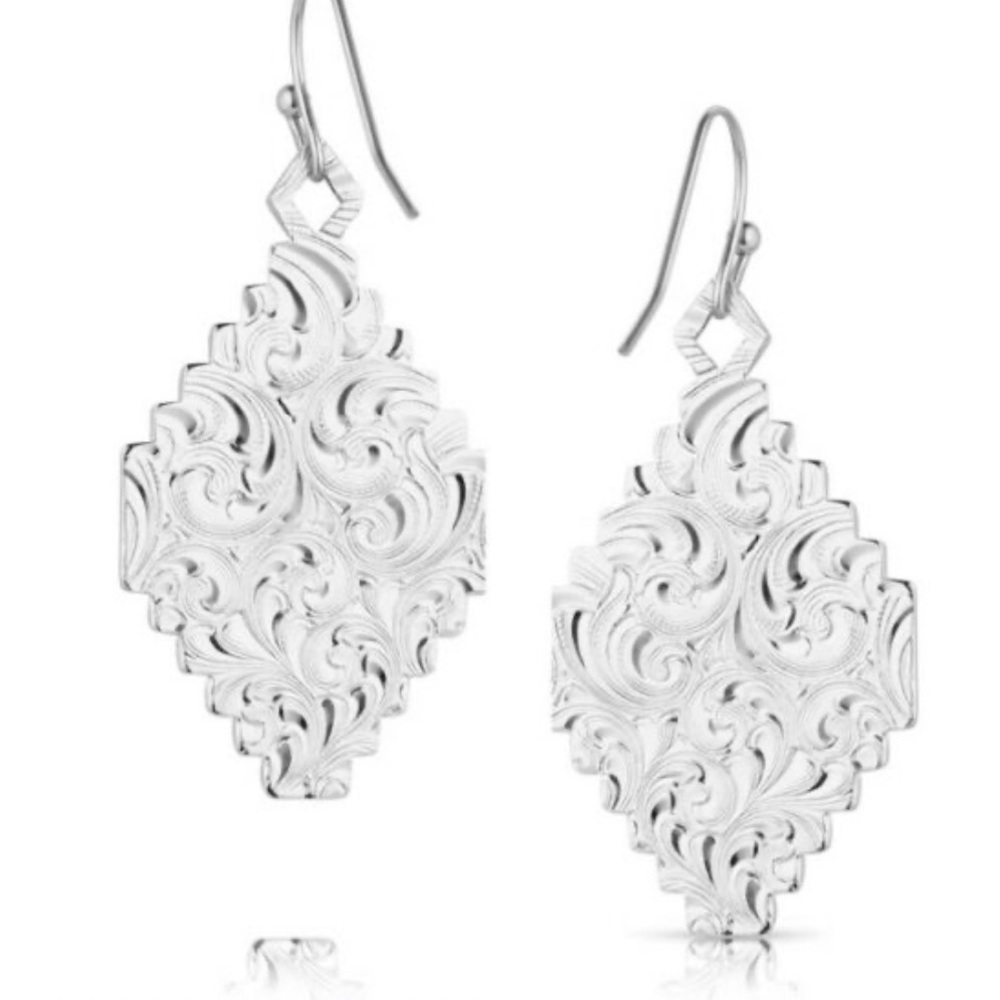 Montana Silversmiths, Diamond of the West Turquoise Earrings - Picture 2 of 9